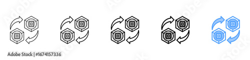 Digital Twins Icon Different Style Outline Collection Set 