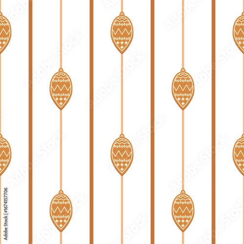 Seamless pattern of Christmas cookies, festive pastries, gingerbread cookies in the shape of balls, festive background.
