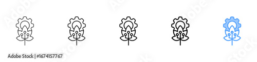Green Tech Icon Different Style Outline Collection Set 
