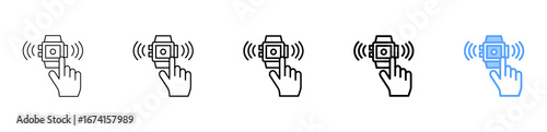 Smart Wearables Icon Different Style Outline Collection Set 