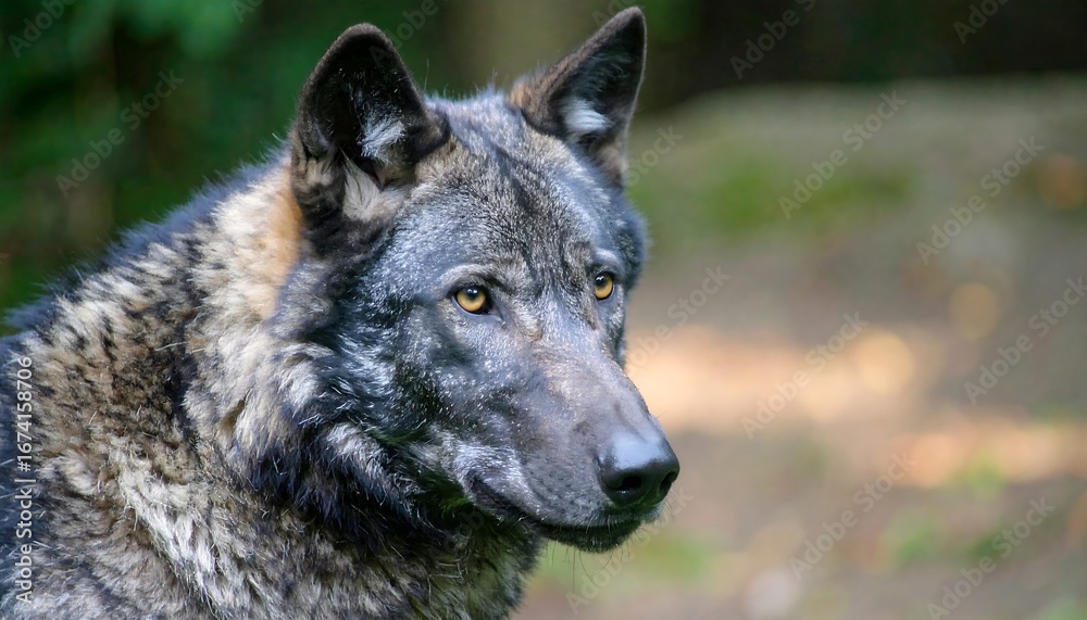 Fototapeta premium Gray wolf portrait in nature