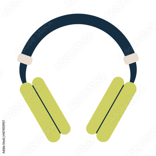 Headphones. Device for listening to music. Vector illustration.