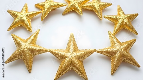 Glittery Gold Stars Christmas Decoration Festive Background