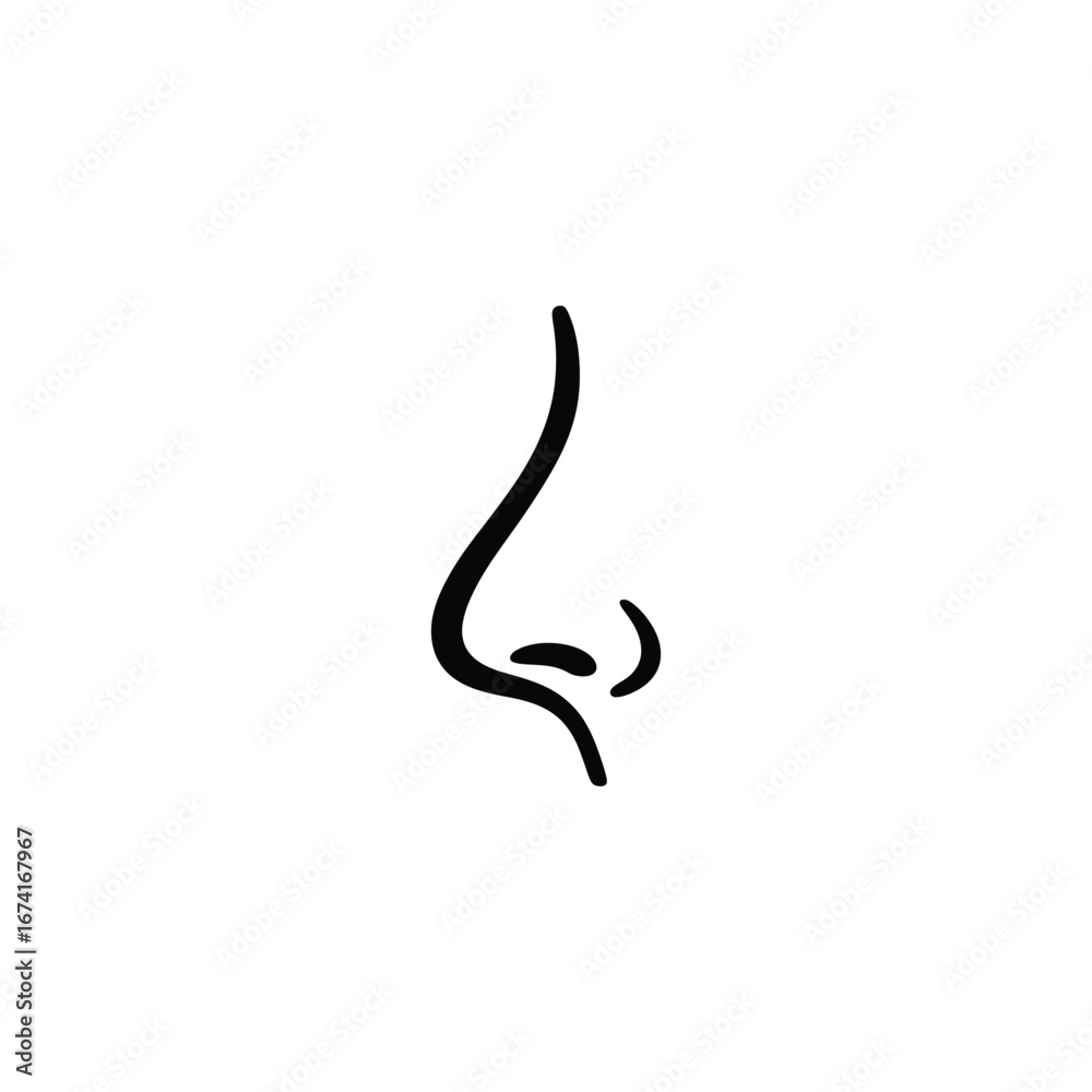 Silhouette of a Nose line Silhouette of a Nose line