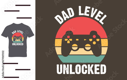 Dad level unlocked t shirt design