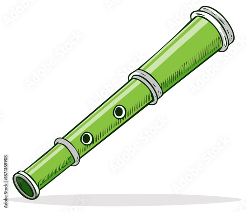 Green Cartoon Telescope Illustration