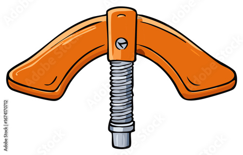 Vivid Orange Screw Press Tool Illustration
