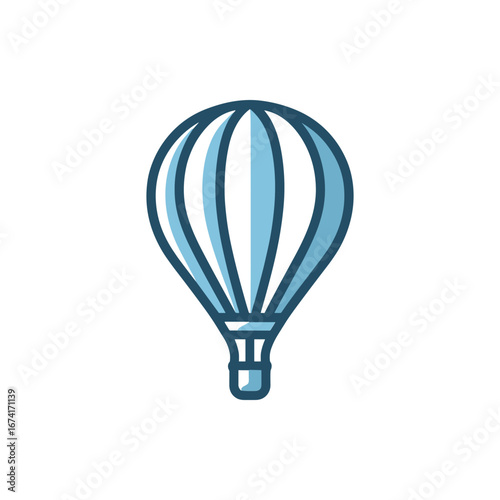 A serene hot air balloon floating in a clear sky, symbolizing adventure and freedom