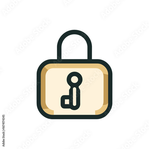 A stylized padlock icon featuring a person sitting, symbolizing security and privacy