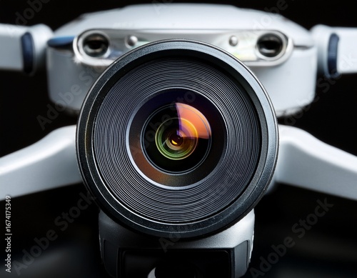 photographed a close up of a drones camera lens