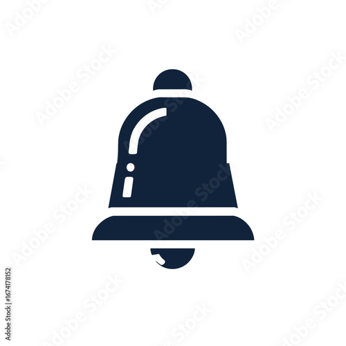 Classic bell icon symbolizing notifications, set against a clean white background for clarity