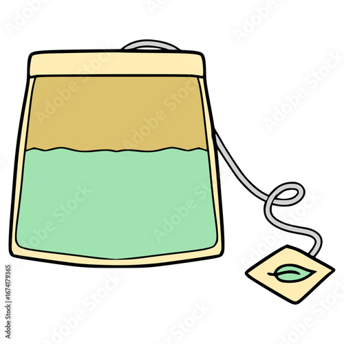 teabag illustration hand drawn isolated vector