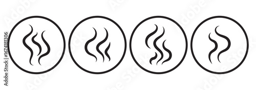 Smoke steam silhouette icon illustration isolated on white background
