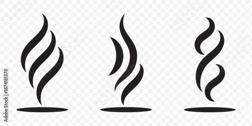 Smoke steam silhouette icon illustration isolated on white background
