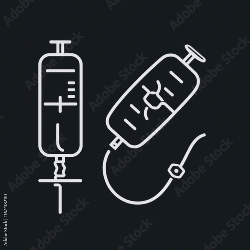 medical icon, outline, vector, illustration, flat design, fluid therapy, line art, medical equipment, 