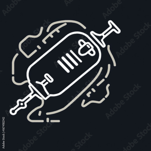 medical icon, outline, vector, illustration, flat design, fluid therapy, line art, medical equipment, 