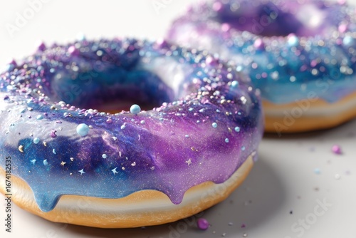 Galaxy Donuts Close-Up, Studio Shot, Sweet Treats