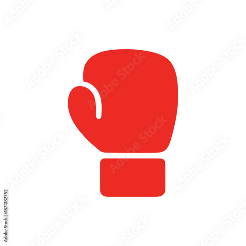 Red boxing glove isolated on a white background, symbolizing sports and competition