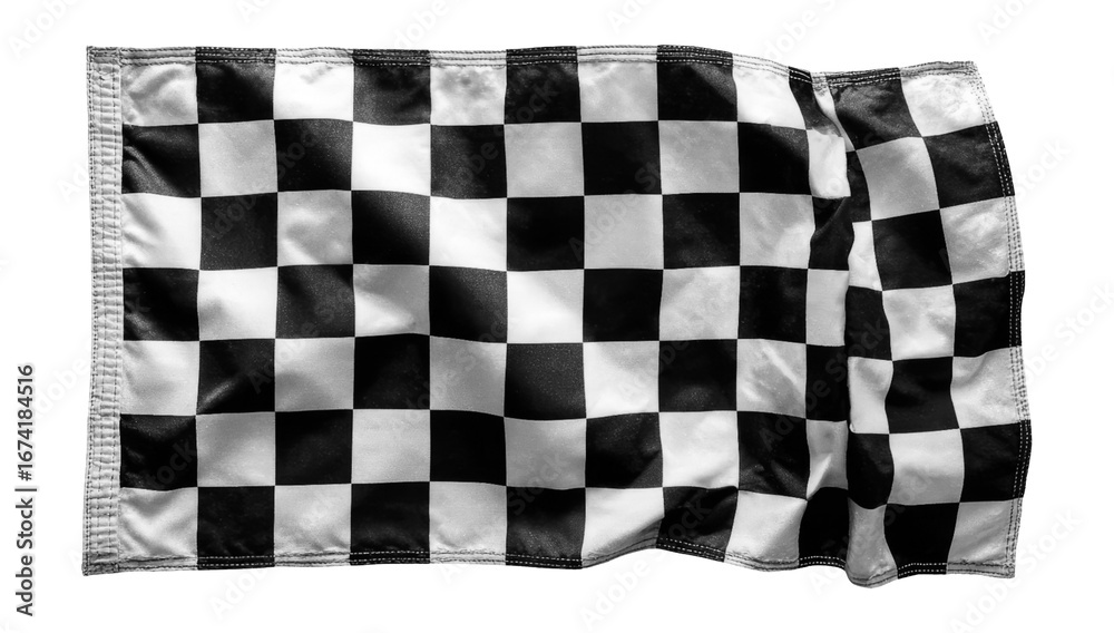 Obraz premium Isolated Black and White Checkered Flag on Transparent Background