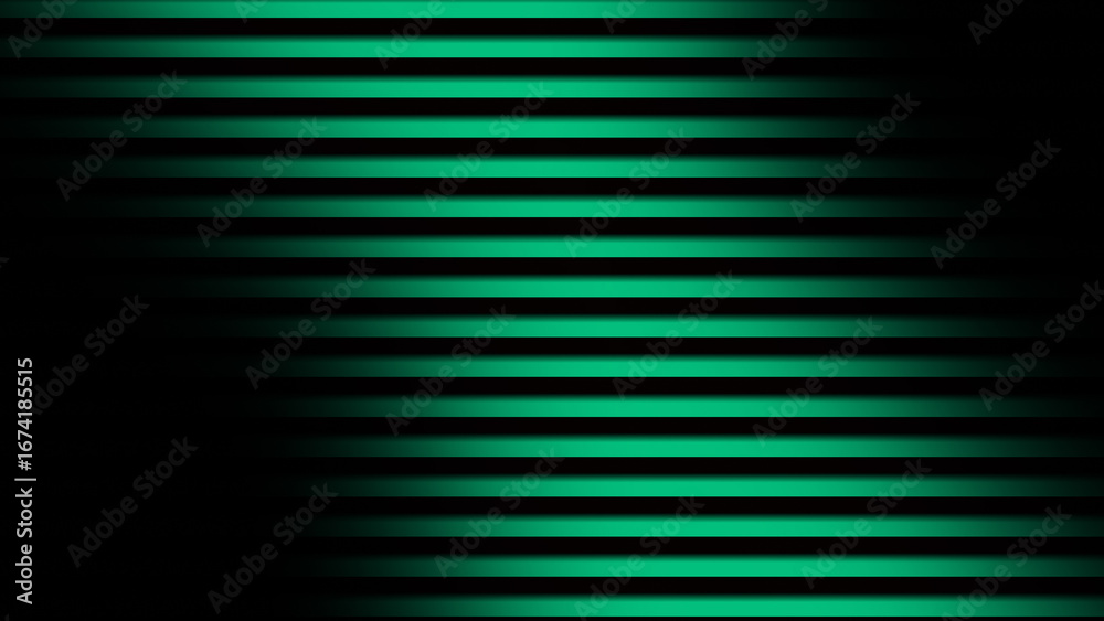 Fototapeta premium Cool and Refreshing Teal Abstract Background with a Consistent Pattern of Glowing Horizontal Lines and a Side Shadow
