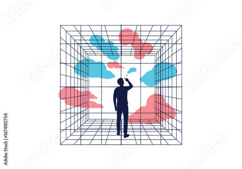 Exploring the infinite possibilities within a conceptual cube of thoughts and ideas