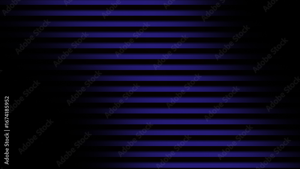 Obraz premium Dark and Subtle Blue-Purple Abstract Background with a Pattern of Glowing Horizontal Lines and a Side Shadow