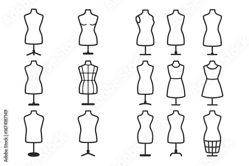Variety of dress forms and mannequins for fashion design