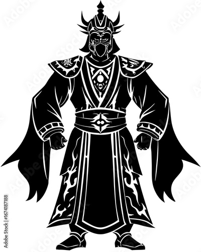 Majestic Emperor with Sword Silhouette