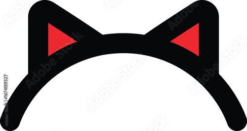 a simple devil horn headband line icon