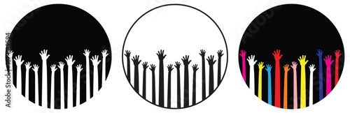 Raised Hands Diversity Unity Concept Illustration.