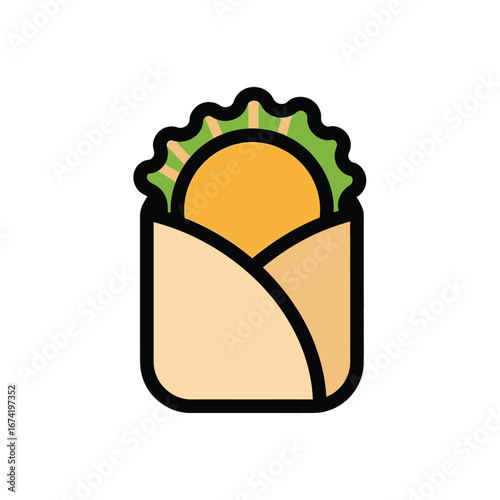 Wrap Sandwich Icon Vector
