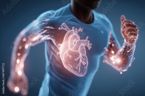 Running man, glowing heart, anatomical (1)