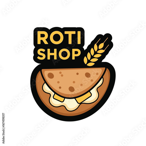 Roti Shop Logo Vector

