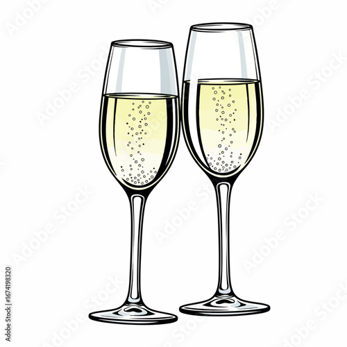 champagne, glass, wine, alcohol, drink, celebration, beverage, isolated, liquid, flute, party, white, wineglass, gold, bubbles, celebrate, crystal, toast, anniversary, bubble, bubbly, fizz, wedding, o