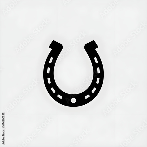 Downward horseshoe symbol in black silhouette