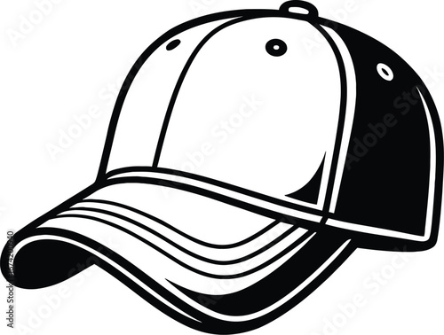 Vector Icon of a Classic Curved-Brim Baseball Cap, a Universal Symbol for Sports, Casual Fashion, and Outdoor Activities.