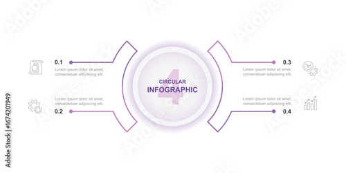 Vector business infographic element with 2 step line circle concept