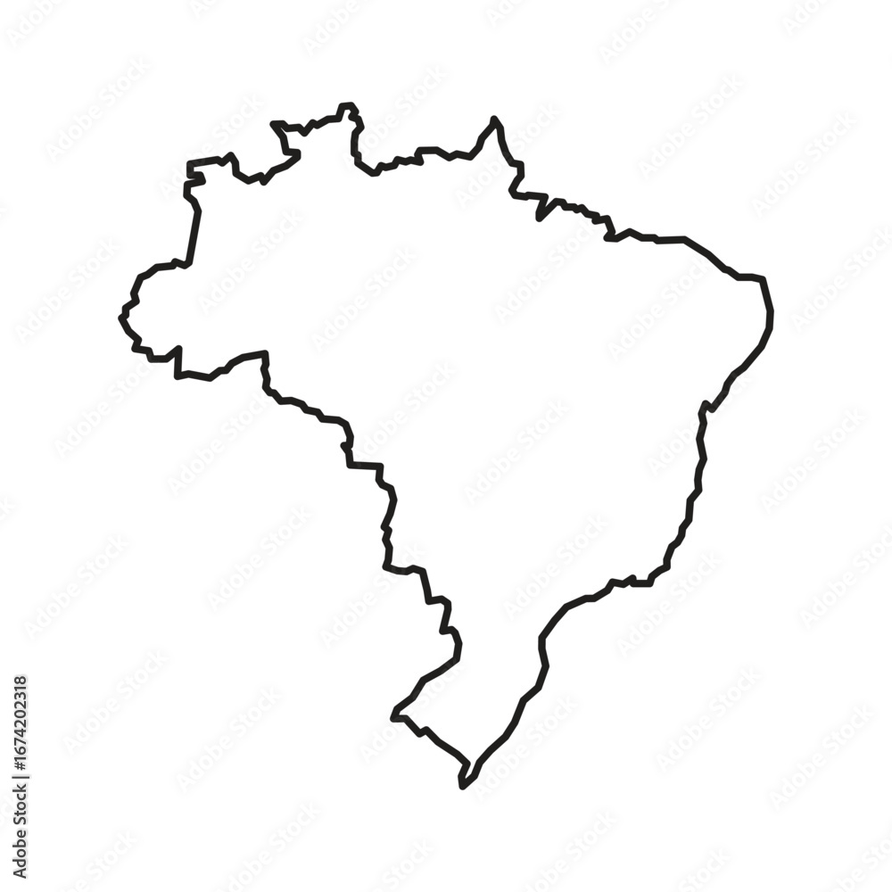 Brazil Country Map Outline Vector Illustration Brazil Country Map Outline Vector Illustration