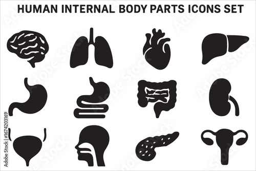 Human teeth icons vector set illustration design symbols