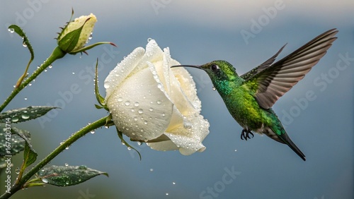 hummingbird and flower