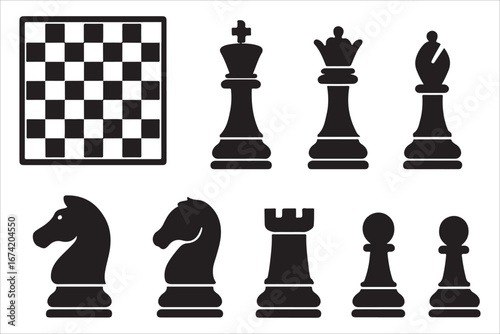 Chess pieces on a board showing strategy and competition