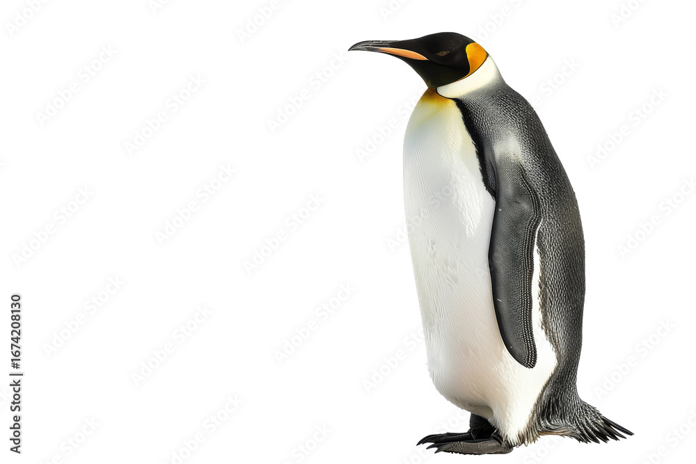 Fototapeta premium Cute penguin isolated on transparent background ideal for nature presentations and wildlife conservation campaigns