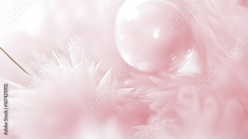 Abstract Pink Flower Petals and Orb Background