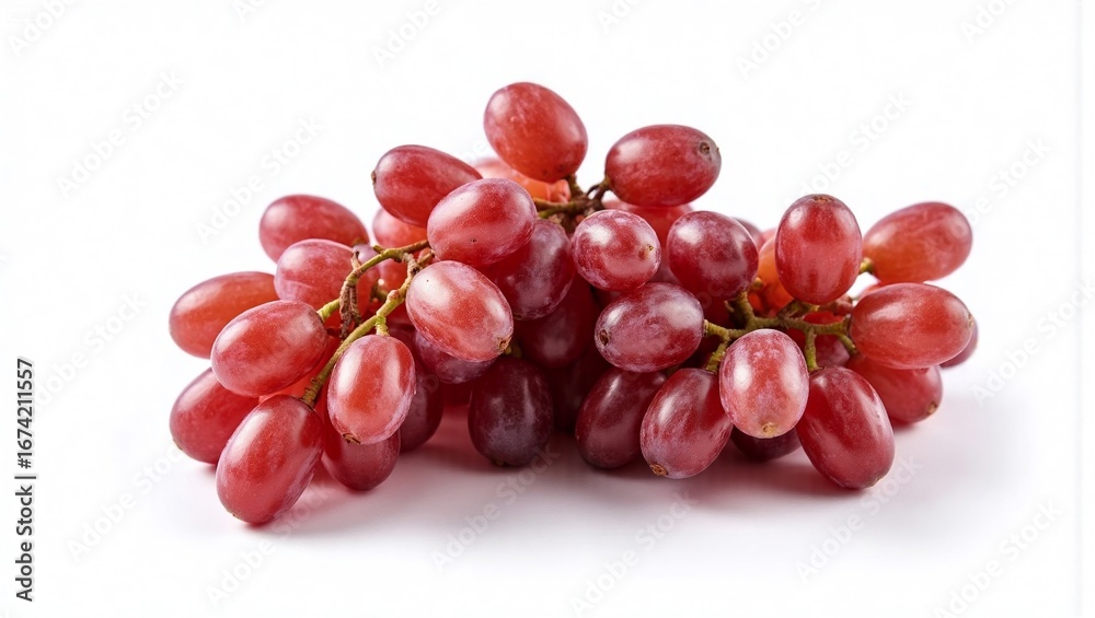 Fototapeta premium Red grapes on white background