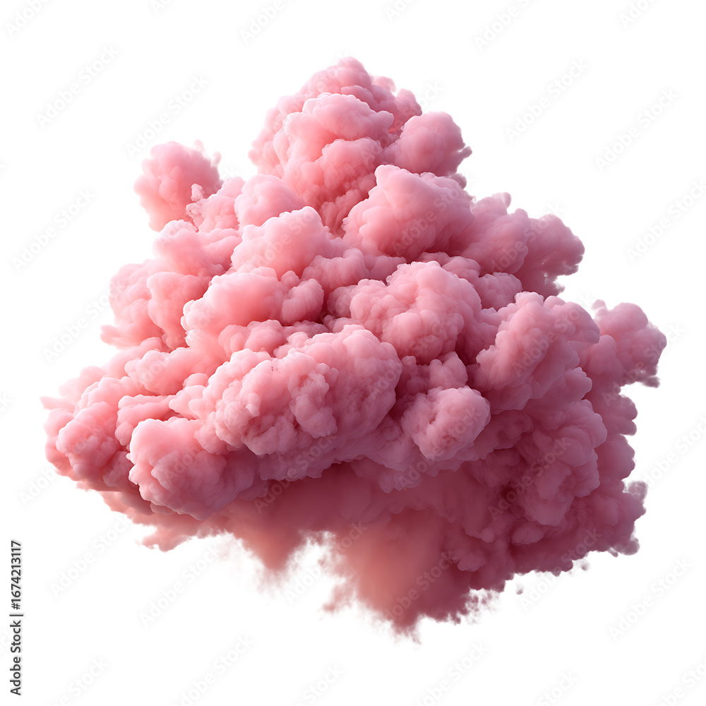 Fototapeta premium Soft pink cloud formation isolated on transparent background