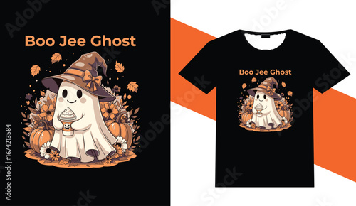 Cute boo jee ghost halloween t shirt design