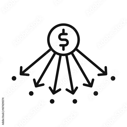 Money Arrow Icon Vector illustration
