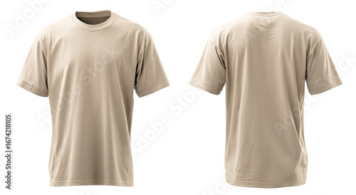Beige t-shirt, front and back views (6)