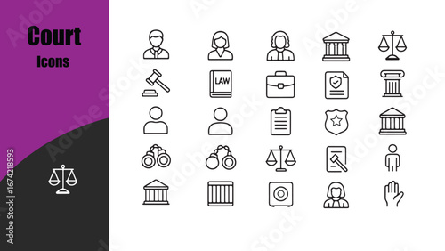 Court Icons set.