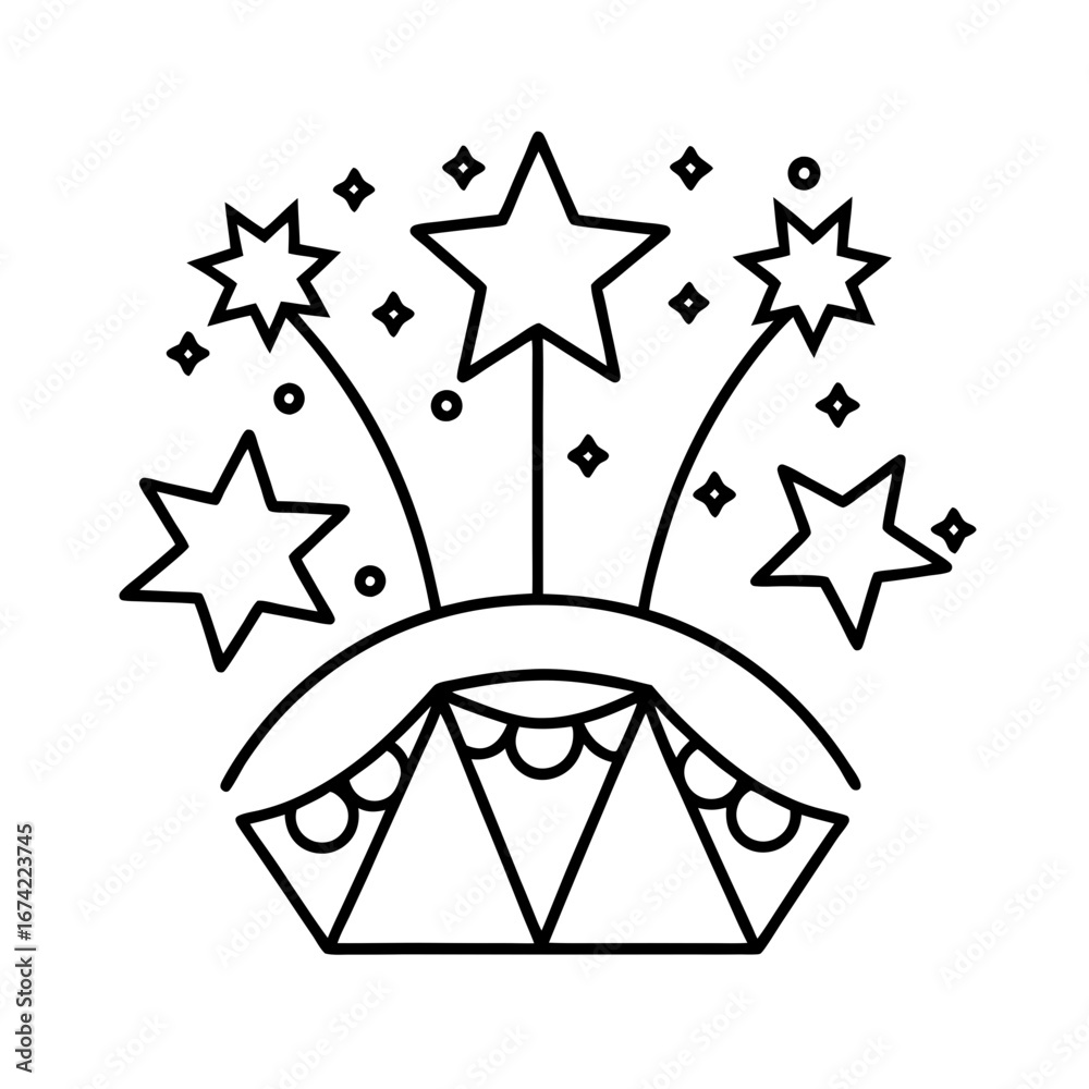 Obraz premium celebration icon vector line art